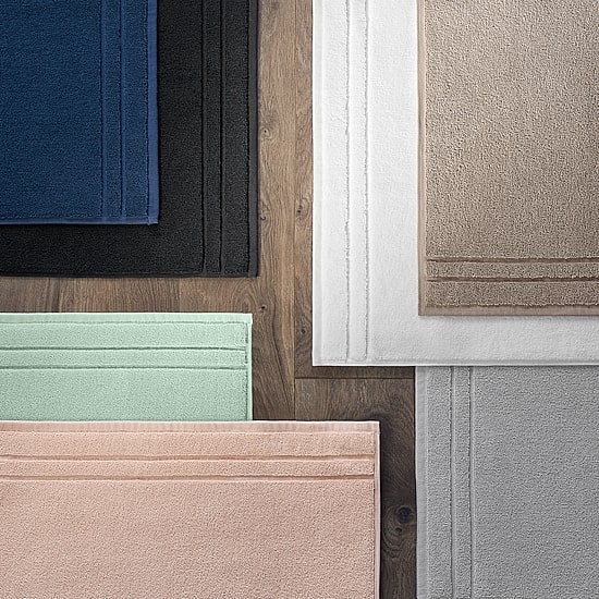 Fieldcrest Luxury Egyptian Cotton Loops Border Stripe Bathtub Mat