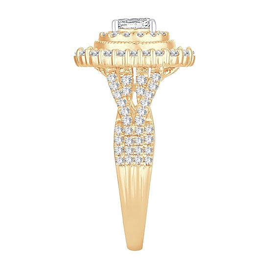 Womens 1 CT. T.W. Natural White Diamond 10K Gold Oval Engagement Ring