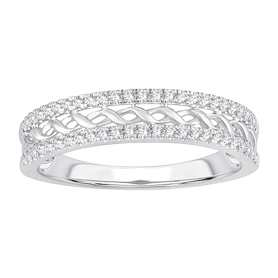 Womens 1/5 CT. Natural White Diamond 10K Gold Anniversary Wedding Band