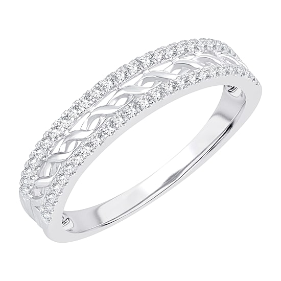 Womens 1/5 CT. Natural White Diamond 10K Gold Anniversary Wedding Band