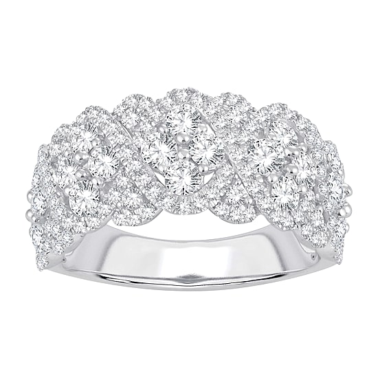 Womens 1 3/4 CT. T.W. Natural White Diamond 10K Gold Anniversary Band