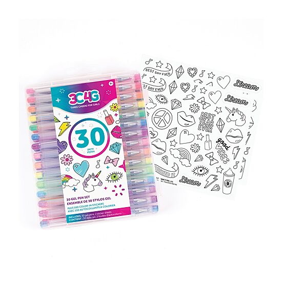 Three Cheers For Girls Gel Pen - 30 Piece Set 30-pc. Craft Kit