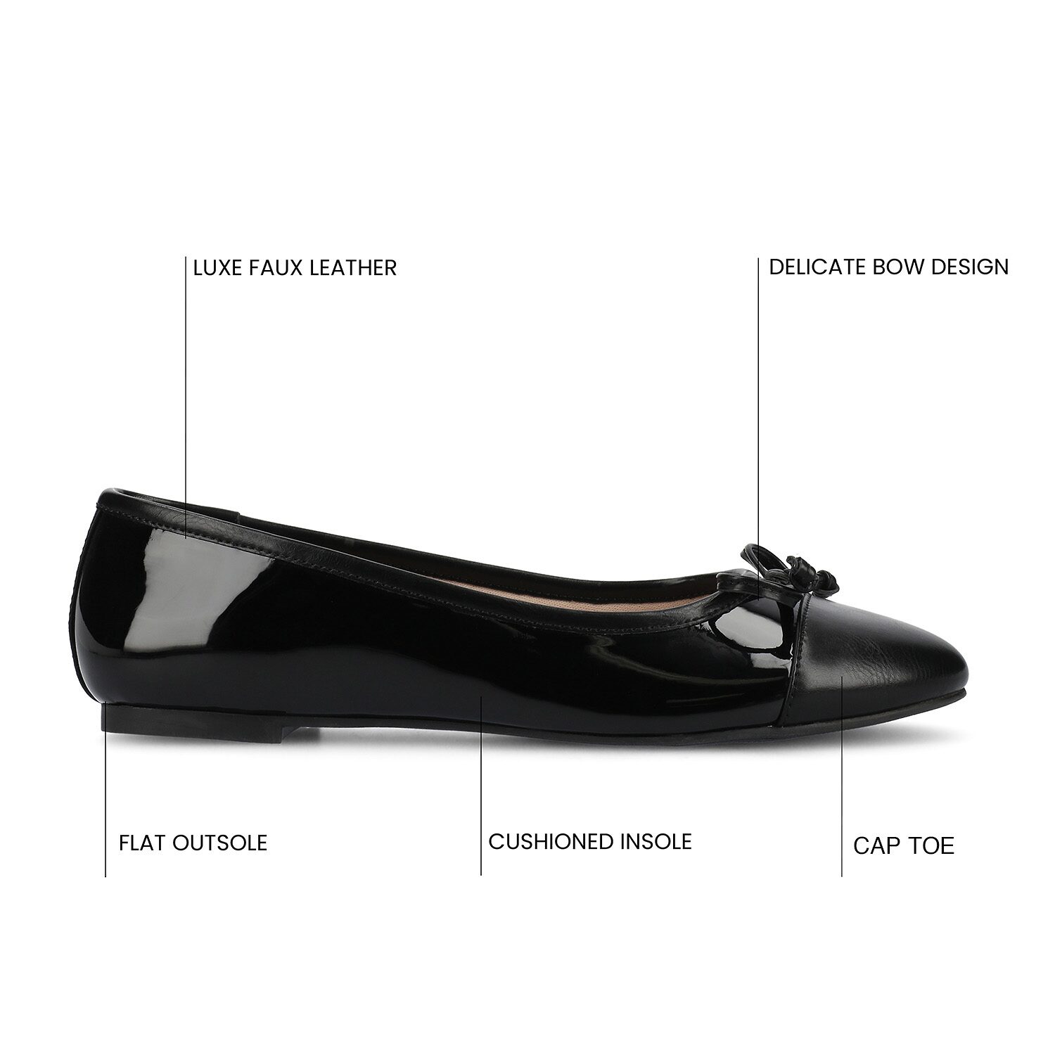 Journee Collection Kaiah Womens Cap Closed Toe Ballet Flats