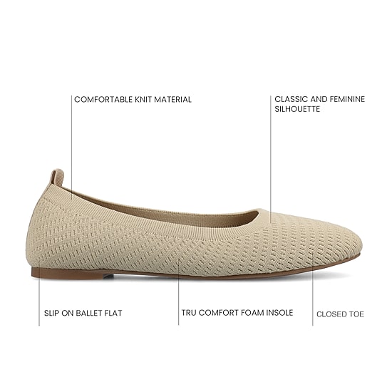 Journee Collection Maryann Womens Round Closed Toe Ballet Flats