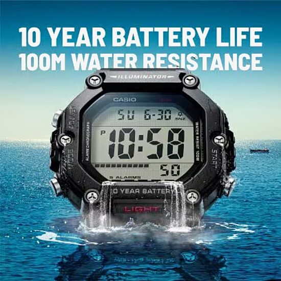 Casio Mens Digital Black Strap Watch Ae1600h-1av