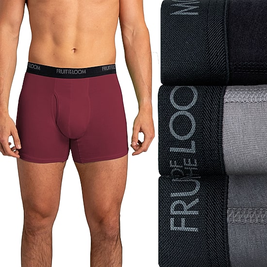 Fruit of the Loom Premium Cotton Stretch Mens 3 Pack Support Pouch Boxer Briefs 3jcsbb76