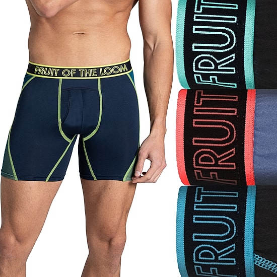 Fruit of the Loom Premium 360 Stretch Max Flex Zones Mens 3 Pack Support Pouch Boxer Briefs Stj3mf1
