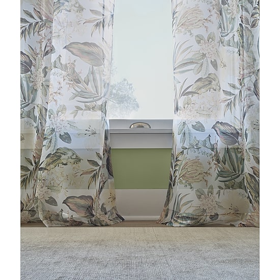 Liz Claiborne Lisette Printed Rod Pocket Sheer Single Curtain Panel