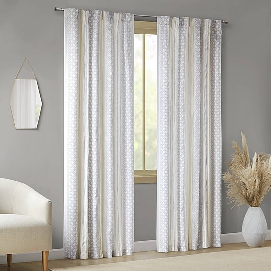 INK+IVY Cora Rod Pocket Back Tab Light-Filtering Set of 2 Curtain Panel