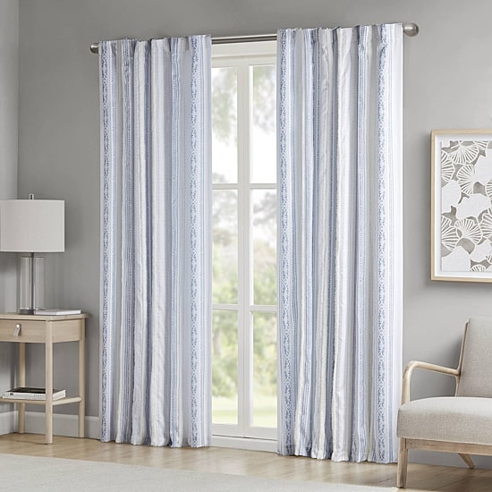 Madison Park Isabella Rod Pocket Back Tab Light-Filtering Single Curtain Panel