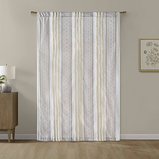 Madison Park Naomi Rod Pocket Back Tab Light-Filtering Single Curtain Panel