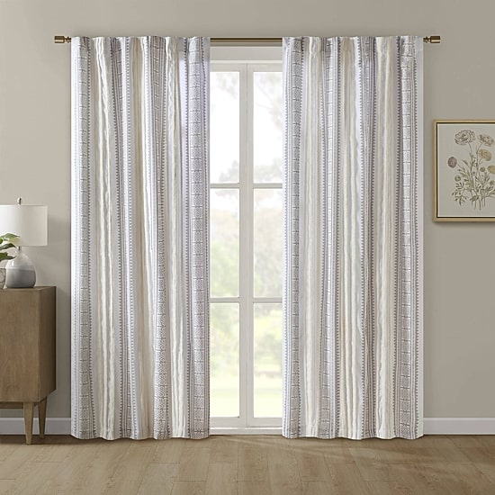 Madison Park Naomi Rod Pocket Back Tab Light-Filtering Single Curtain Panel