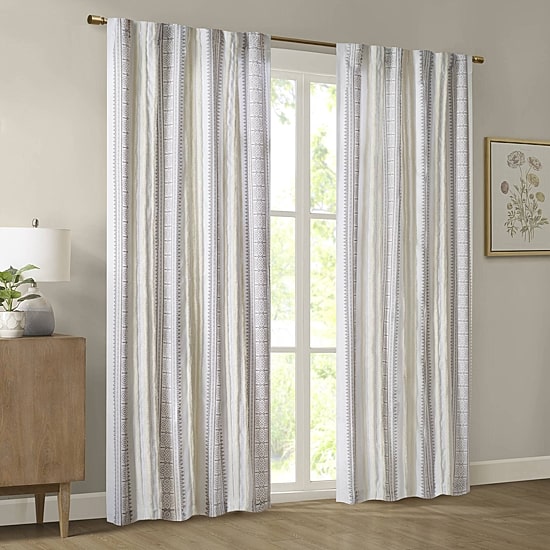Madison Park Naomi Rod Pocket Back Tab Light-Filtering Single Curtain Panel