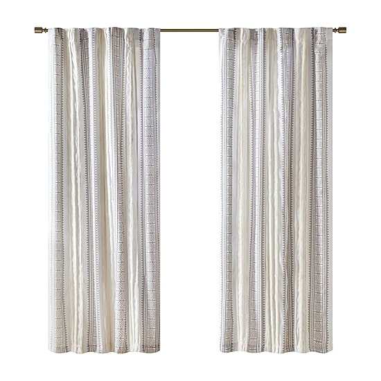 Madison Park Naomi Rod Pocket Back Tab Light-Filtering Single Curtain Panel