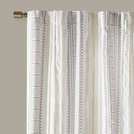 Madison Park Naomi Rod Pocket Back Tab Light-Filtering Single Curtain Panel