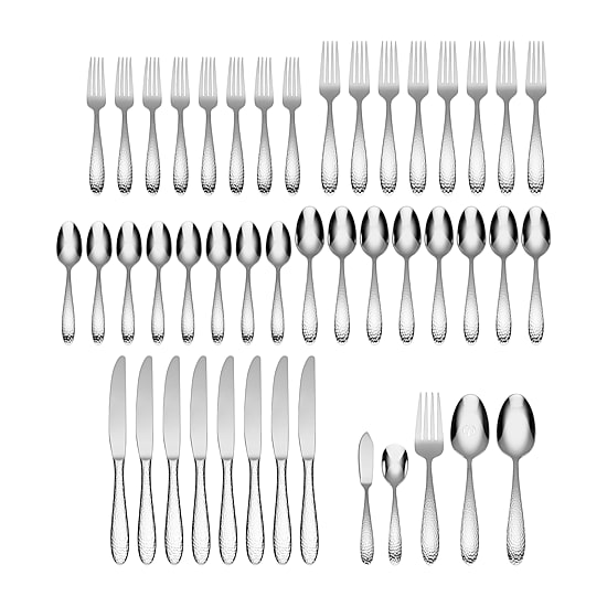 Oneida® Reyna 45-pc. Hammered Flatware Set