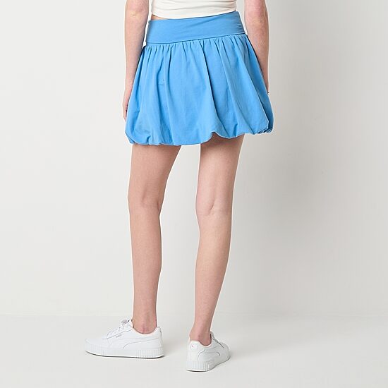 Arizona Bubble Hem Womens Juniors Pleated Skirt