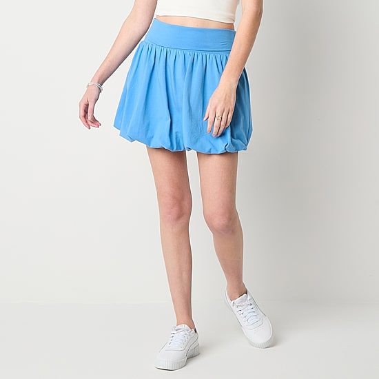 Arizona Bubble Hem Womens Juniors Pleated Skirt