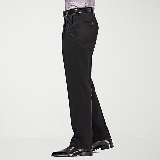 Haggar Premium No Iron Khaki Mens Classic Fit Pleated Pant