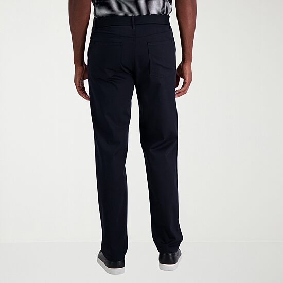 Haggar Iron Free Premium Khaki 5 Pocket Mens Comfort Waistband Straight Fit Flat Front Pant