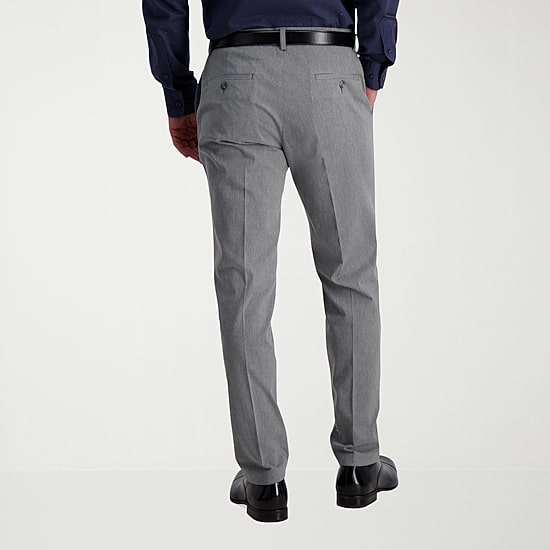 Haggar Iron Free Premium Khaki Mens Comfort Waistband Slim Fit Flat Front Pant