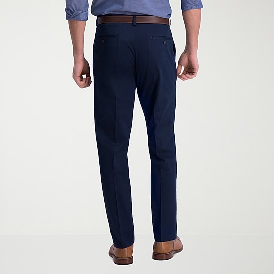Haggar Iron Free Premium Khaki Mens Comfort Waistband Straight Fit Flat Front Pant