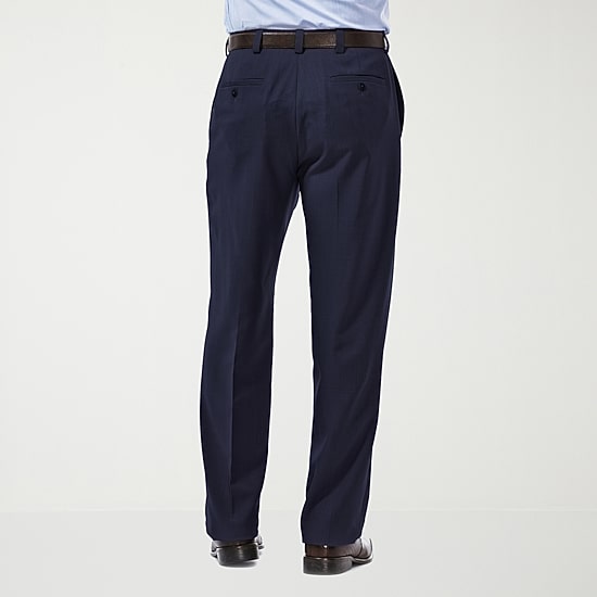 Haggar E-CLO Stria Mens Classic Fit Dress Flat Front Pant