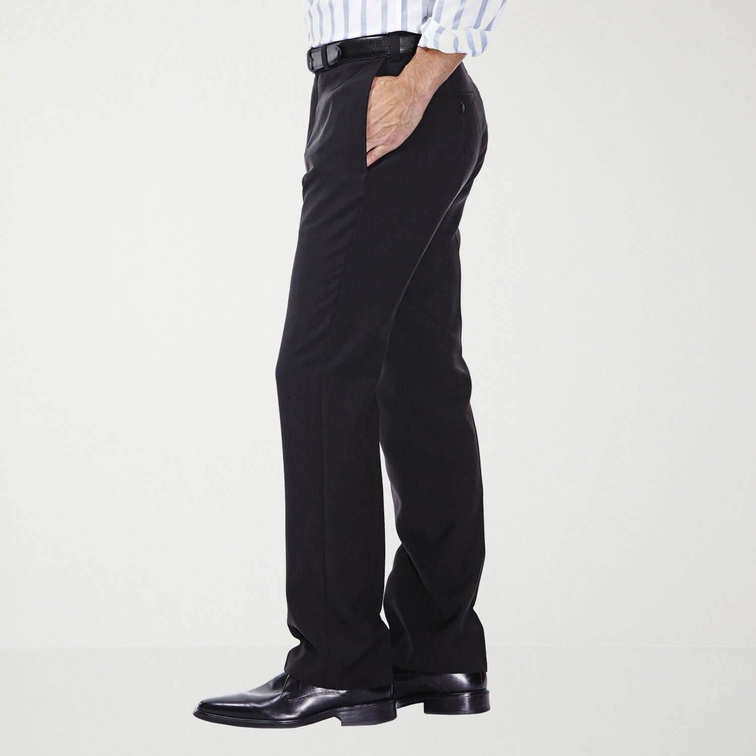 Haggar E-CLO Stria Mens Classic Fit Dress Flat Front Pant