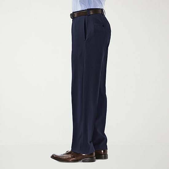 Haggar E-CLO Stria Mens Classic Fit Dress Flat Front Pant