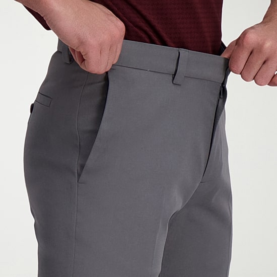 Haggar Cool Right Performance Flex Mens Comfort Waistband Straight Fit Flat Front Pant
