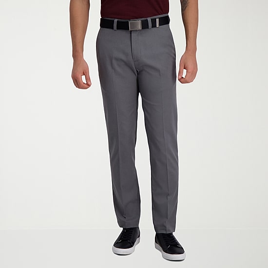 Haggar Cool Right Performance Flex Mens Comfort Waistband Straight Fit Flat Front Pant