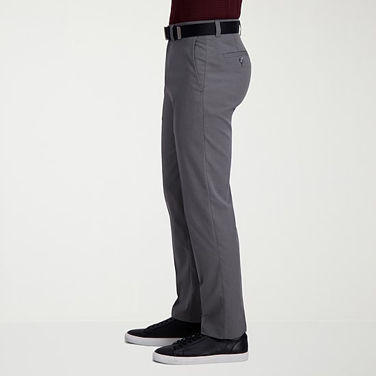 Haggar Cool Right Performance Flex Mens Comfort Waistband Straight Fit Flat Front Pant
