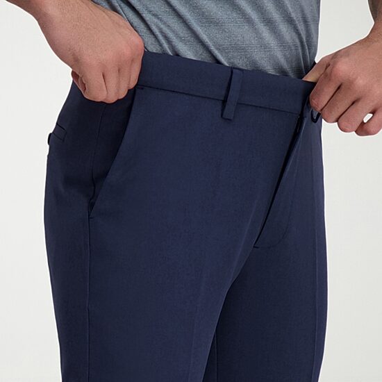 Haggar Cool Right Performance Flex Mens COMFORT WAISTBAND Slim Fit Flat Front Pant