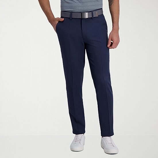 Haggar Cool Right Performance Flex Mens COMFORT WAISTBAND Slim Fit Flat Front Pant