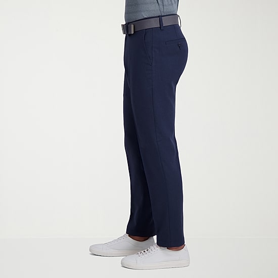 Haggar Cool Right Performance Flex Mens COMFORT WAISTBAND Slim Fit Flat Front Pant