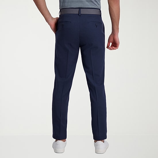 Haggar Cool Right Performance Flex Mens COMFORT WAISTBAND Slim Fit Flat Front Pant