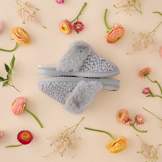 Dearfoams Courtney Knit Scuff Womens Memory Foam Slip-On Slippers