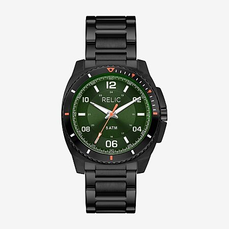 Relic By Fossil Mens Black Strap Watch Zr16031 - JCPenney