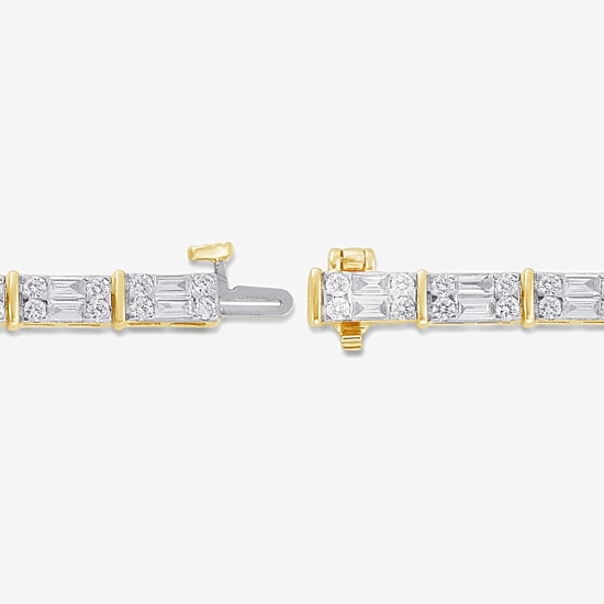 Womens 3 CT. T.W. Lab Grown White Diamond 10K Gold Tennis Bracelet