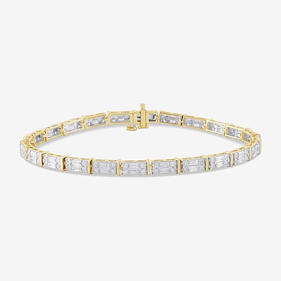Womens 3 CT. T.W. Lab Grown White Diamond 10K Gold Tennis Bracelet
