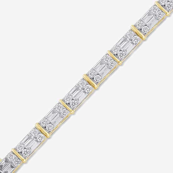 Womens 3 CT. T.W. Lab Grown White Diamond 10K Gold Tennis Bracelet