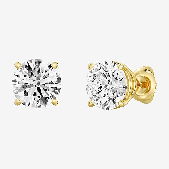 (G/Vs1-Vs2) 6 CT. T.W. Lab Grown White Diamond 14K Gold 9.1mm Round Stud Earrings