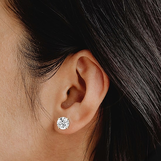 (G/Vs1-Vs2) 6 CT. T.W. Lab Grown White Diamond 14K Gold 9.1mm Round Stud Earrings