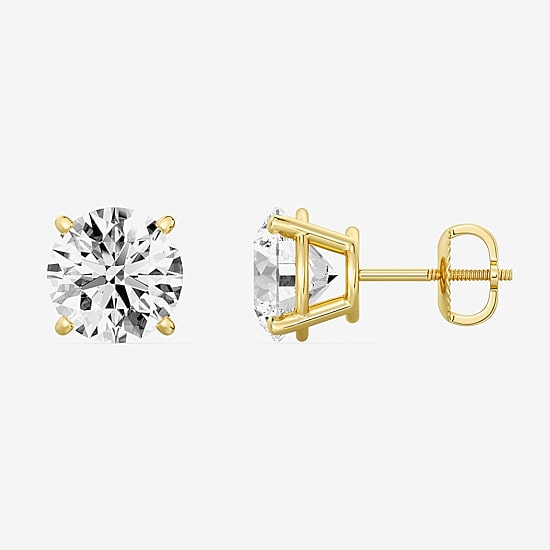 (G/Vs1-Vs2) 6 CT. T.W. Lab Grown White Diamond 14K Gold 9.1mm Round Stud Earrings