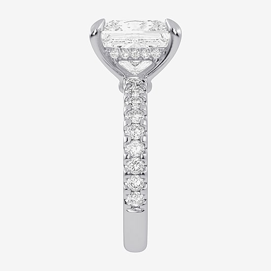 (G-H / Si1-Si2) Womens 2 1/4 CT. T.W. Lab Grown White Diamond 14K Gold Side Stone Engagement Ring