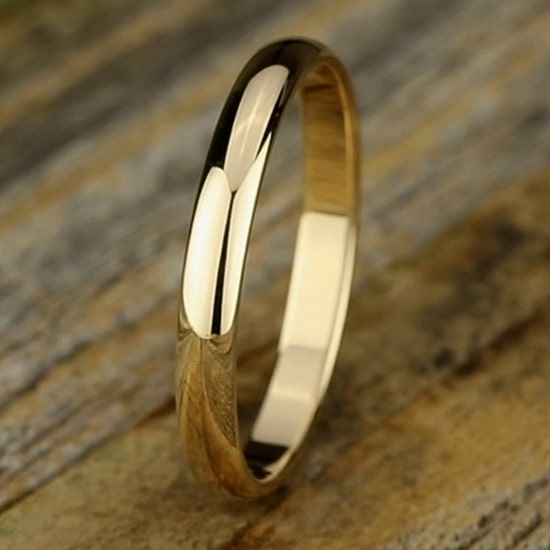 Womens 3MM 10K Gold Wedding Band