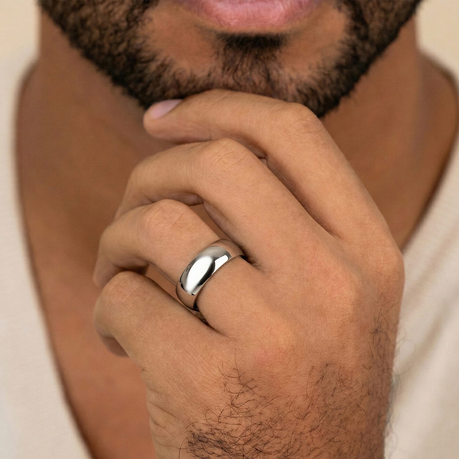 Mens 7MM 10K Gold Wedding Band