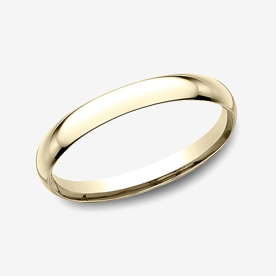 Womens 10K White Gold 2MM Comfort-Fit Wedding Band