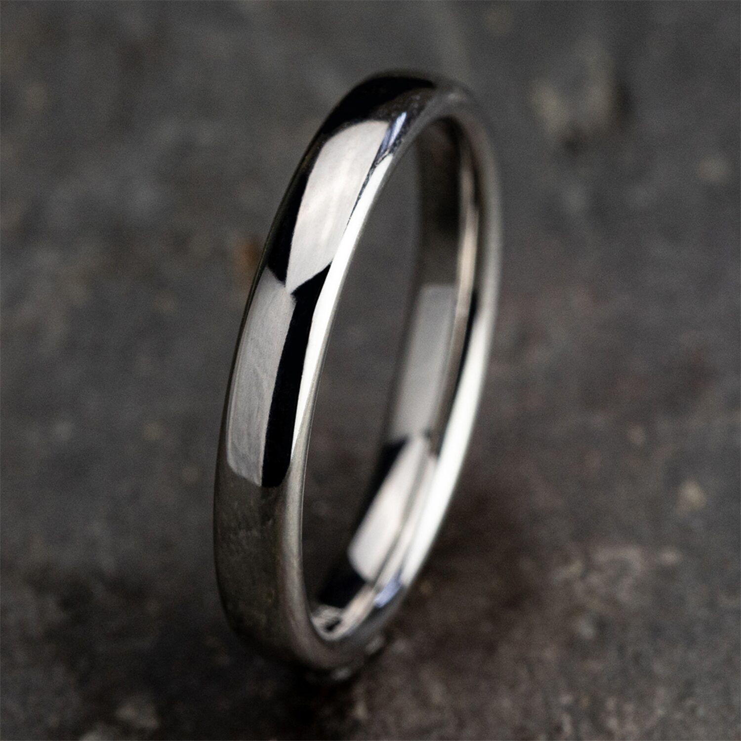 Womens 14K White Gold 3MM Light Comfort-Fit Wedding Band