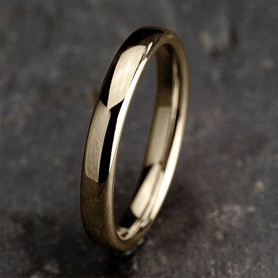 Womens 14K White Gold 3MM Light Comfort-Fit Wedding Band